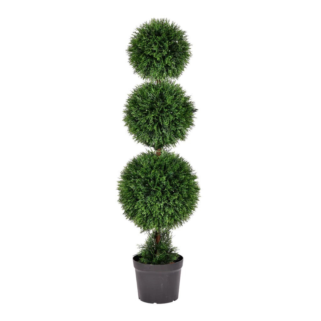Artificial Plant : Cedar Triple Balls In Pot - From World Famous Vickerman Products