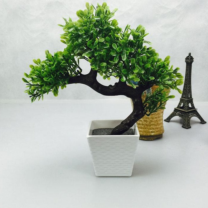 Gorgeous Bonsai with Very Attractive Pot with color of your choice -Excellent Gift.. Looks Almost Real, Without The Hassle of Maintenance and Dying (Artificial Plant)